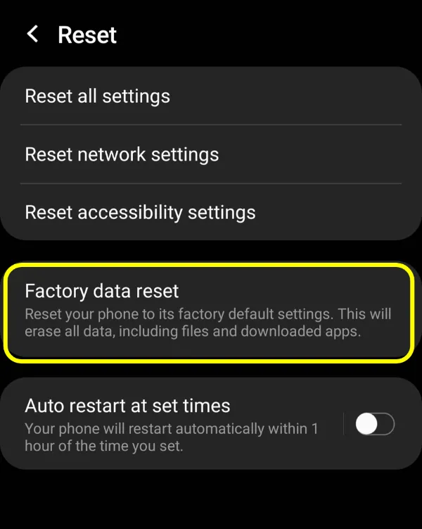 How to hard reset Android smartphone