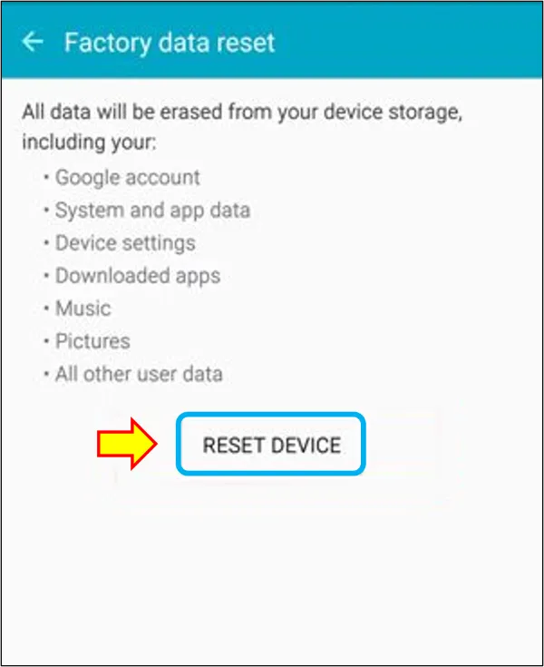 perform factory reset on phone