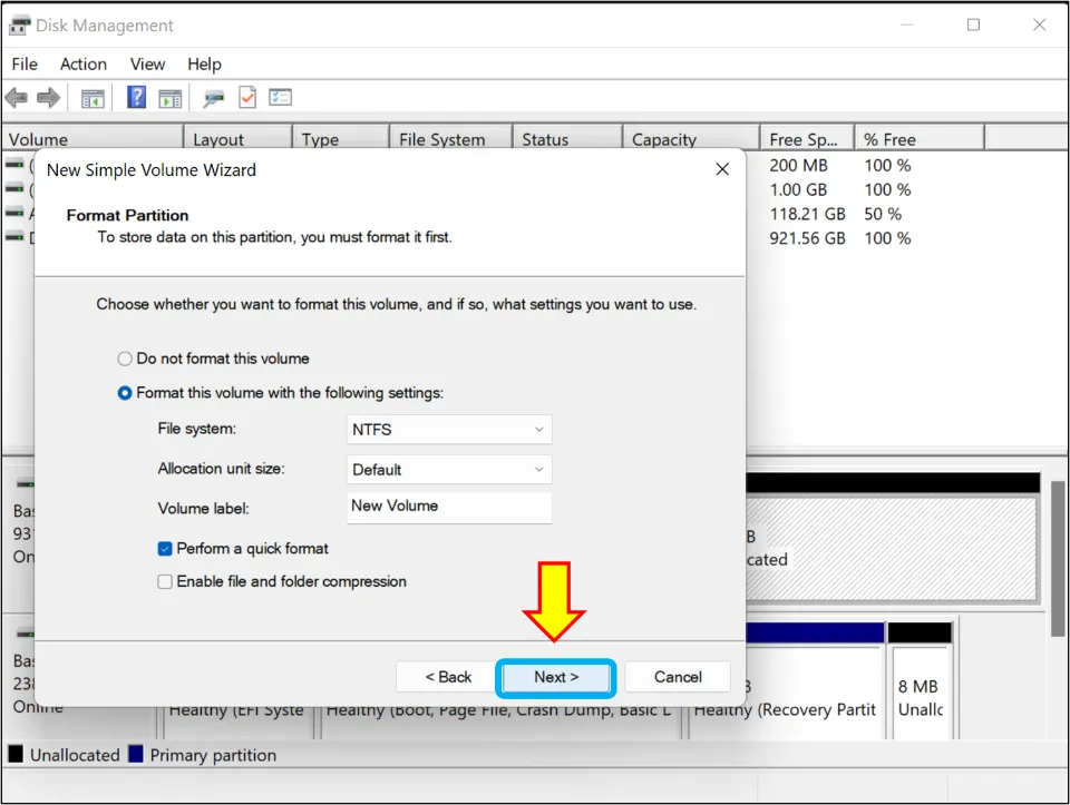 how to partition and format a hard drive