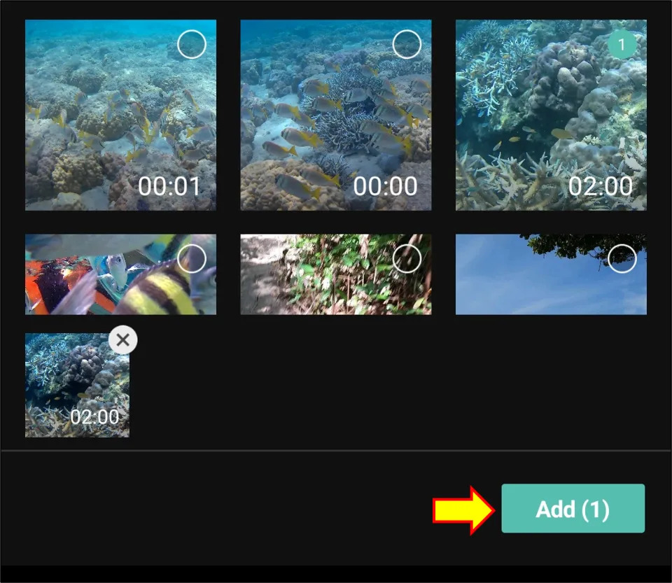 Select the video you want to crop & click Add
