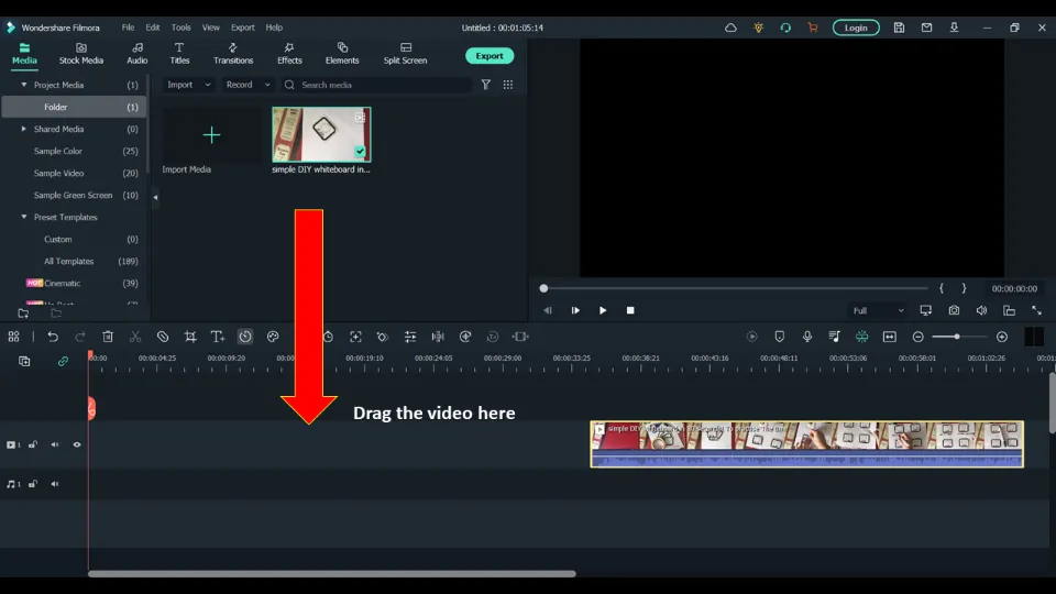 Drag the video to the bottom timeline