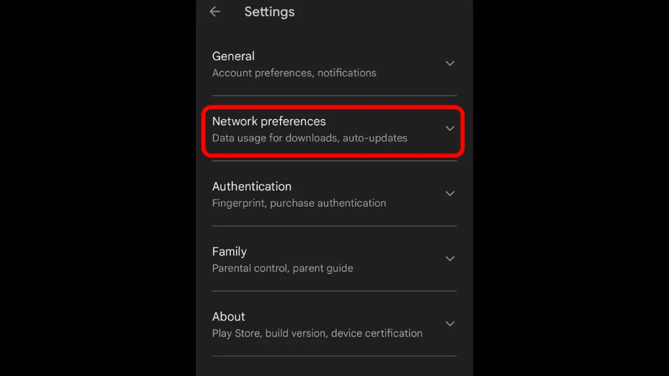 Choose Network preferences
