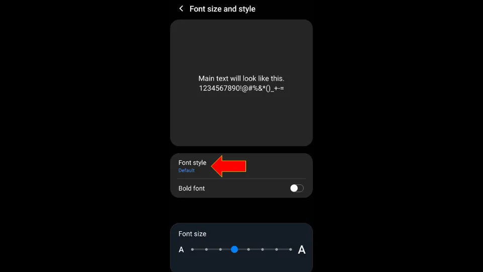 Select Font style